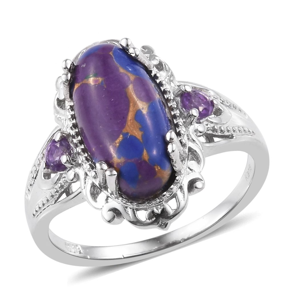 Mojave Purple Turquoise, Amethyst Ring